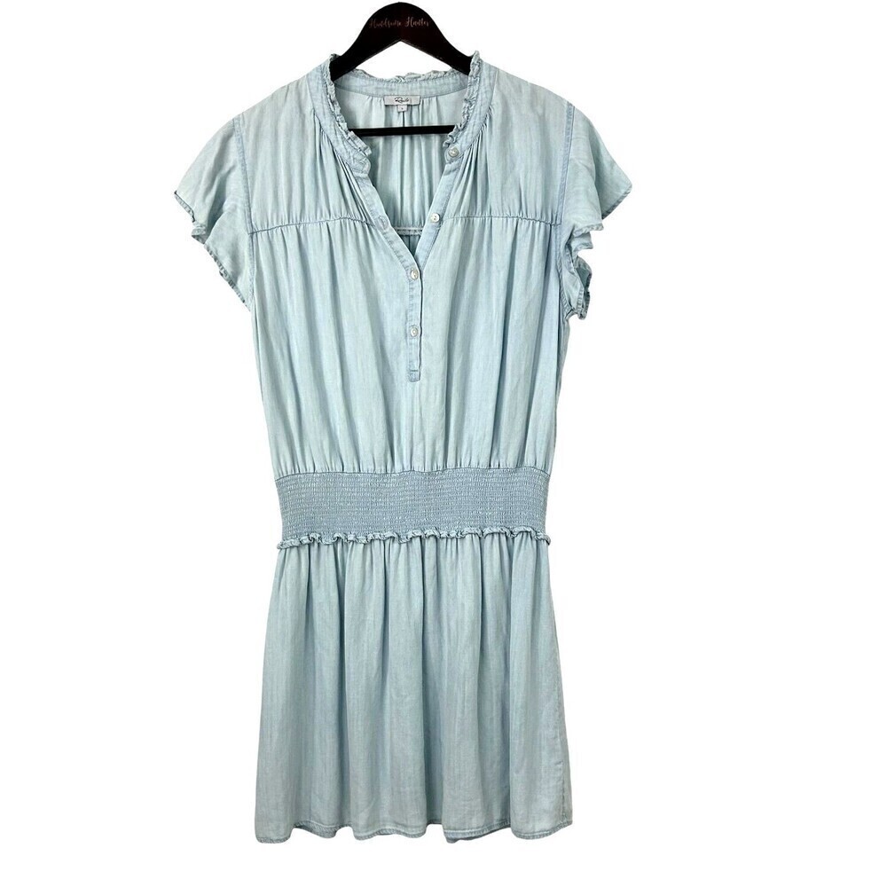 Rails Light Blue Smocked Waist Mini Dress